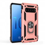 Wholesale Galaxy S10+ (Plus) Tech Armor Ring Grip Case with Metal Plate (Rose Gold)